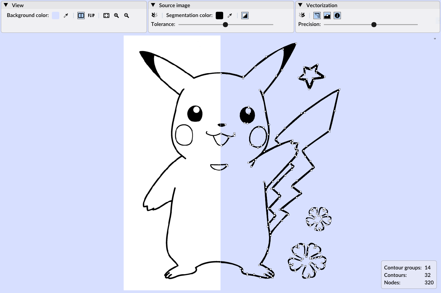 Pokemon image vectorization with VectorEZ 1.0.3