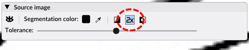 The new upscale button on the image panel